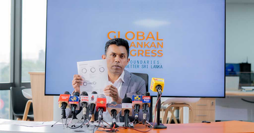 Press conference held to discuss risks to state banks from local debt restructuring and postponed local government elections in Sri Lanka